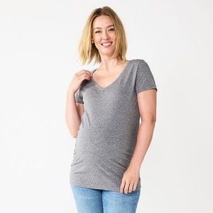 Sonoma- Gray V Neck Maternity Tee Shirt- Sz. M